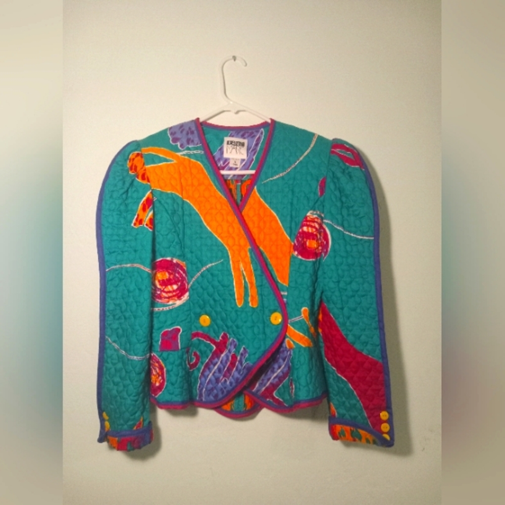 Vintage handmade Jeanne Marc quilted jacket in small